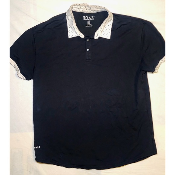 BYLT Basics Other - BYLT Mens Premium Basics Lux Polo Shirt Black XXL Short Sleeve Dot Collar Golf